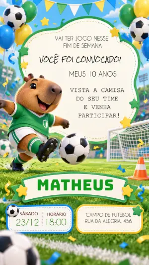 Soccer Birthday Invitation – Static – Felicity Artes