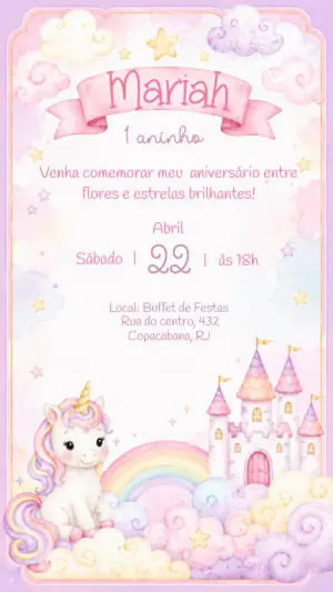 独角兽生日邀请函 – 静态 – Felicity Artes