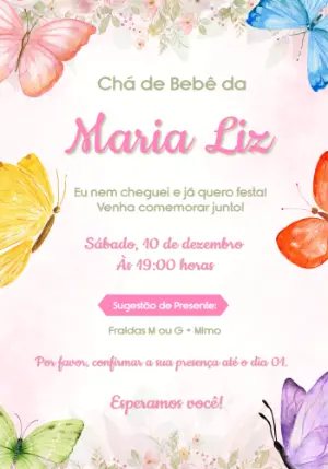 Invito baby shower – Statico – Convites e Artes Digitais