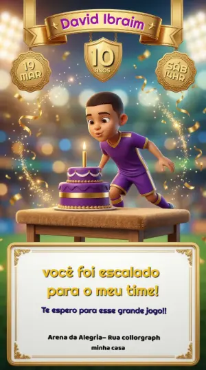 Soccer Birthday Invitation – Static – Convites Digitais Exclusivos