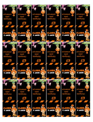 Rótulo para Tic Tac Flintstones Editável para Lembrancinha