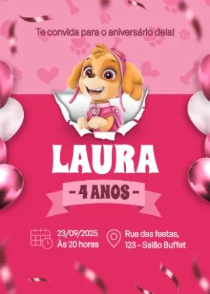 Invito di compleanno Paw Patrol – Statico – Danjo