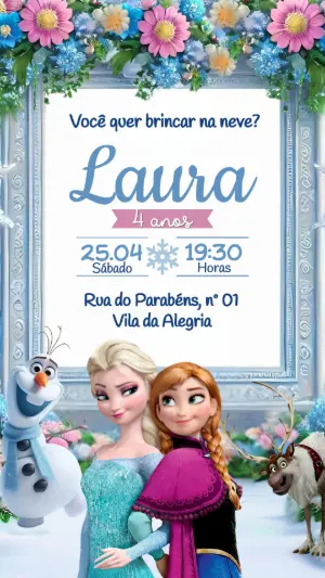 Frozen Birthday Invitation – Static – Festôu Convites