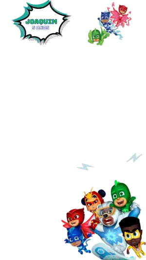 Moldura para Stories Aniversário PJ Masks para Editar Online