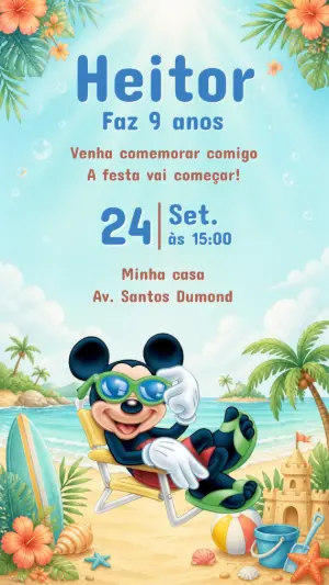 Mickey Mouse Birthday Invitation – Static – CollorGraph Convites