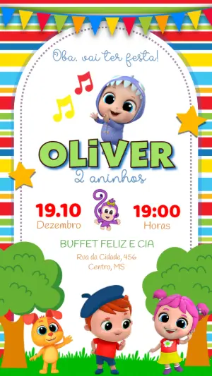Convite de Aniversário Little Angel Editável Online
