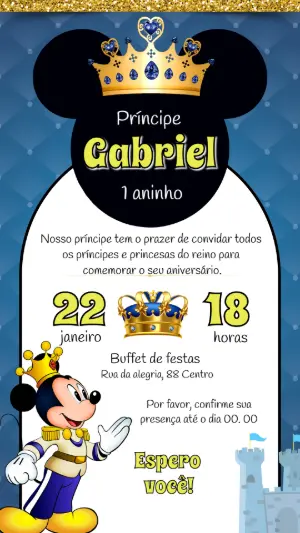 Mickey Mouse Birthday Invitation – Static – Felicity Artes