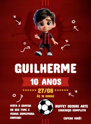 Soccer Birthday Invitation – Static – Decore Arte
