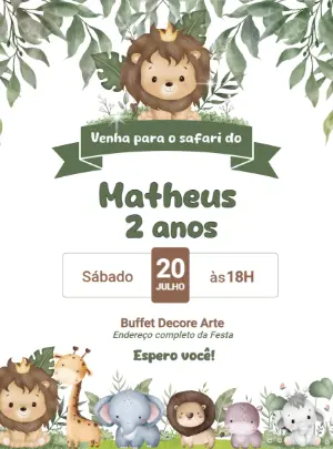 Safari Birthday Invitation – Static – Decore Arte