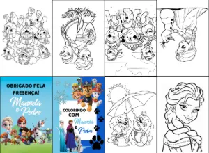 Livrinho de Colorir Frozen e Patrulha Canina para Editar Online
