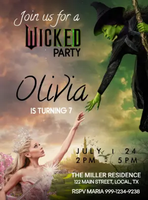 Wicked Musical Birthday Invitation to Edit Online