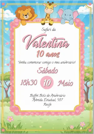 Safari Birthday Invitation – Static – Déborah Olimpio Garcia