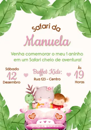 Safari Birthday Invitation – Static – Convites e Artes Digitais