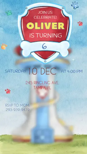 Animated Paw Patrol Birthday Video Invitation to Edit
