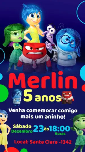 Convite de Aniversário Divertidamente Colorido para Editar