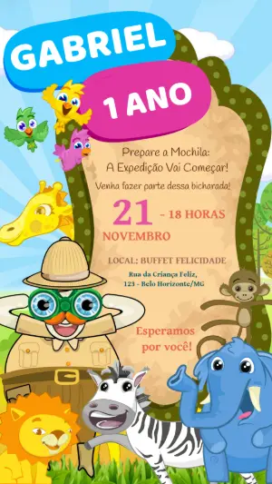 Safari Birthday Invitation – Static – Felicity Artes