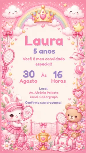 Convite Aniversário Chuva de Amor Editável