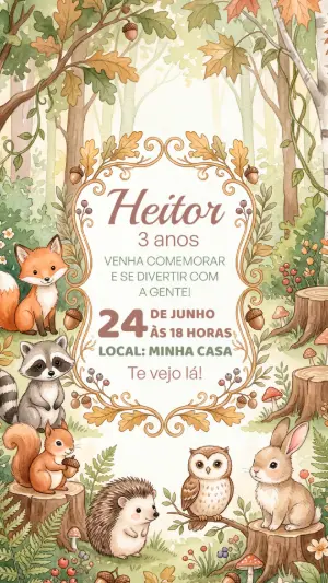 Animals Birthday Invitation – Static – Alegria no ar