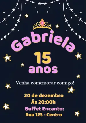 15岁生日邀请函 – 静态 – Convites e Artes Digitais