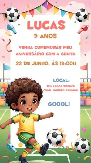 Soccer Birthday Invitation – Static – CollorGraph Convites