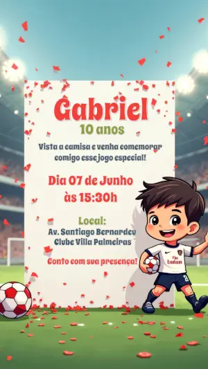 Soccer Birthday Invitation – Static – CollorGraph Convites
