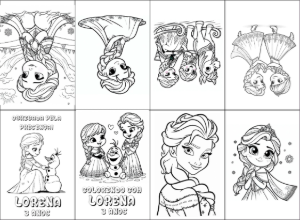 Lembrancinha Frozen: Livro de Colorir Editável Online