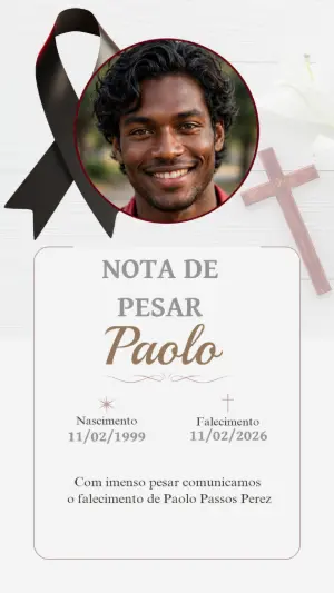 Nota de Pesar Elegante com Foto para Editar