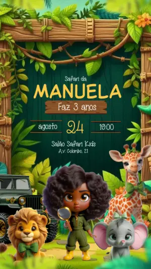 Safari Birthday Invitation – Static – Felicity Artes
