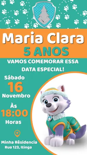 Invito di compleanno Paw Patrol – Statico – Color Art Studio