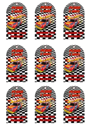 Tag de Agradecimento Aniversário Hot Wheels para Editar Online
