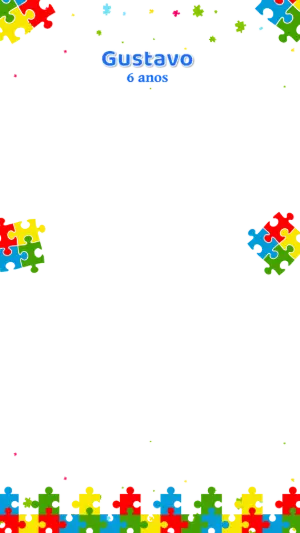 Moldura de Aniversário Autismo para Stories para Editar Online