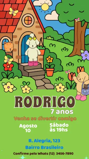 Convite Animado Aniversário Bobbie Goods para Editar Online