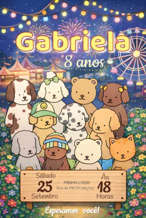 Convite de Aniversário Infantil Bobbie Goods para Editar