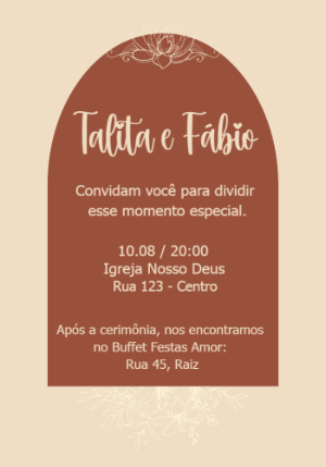 Convite de Casamento Moderno em Arco para Editar Online