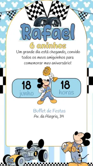 Mickey Mouse Birthday Invitation – Static – Felicity Artes