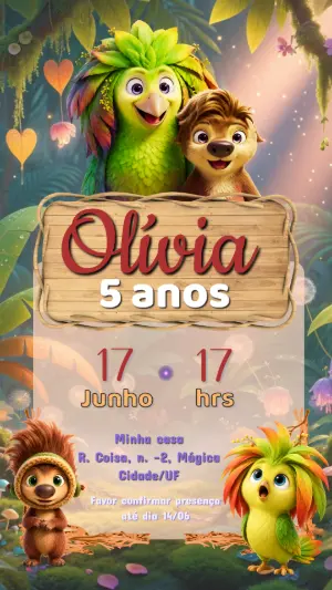 Animals Birthday Invitation – Static – Gema Artes Digitais