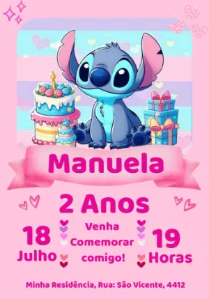 Stitch Birthday Invitation – Static – Mimos Designer