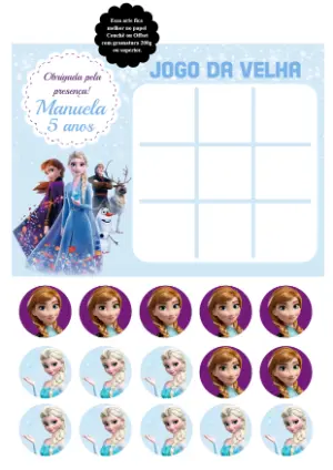 Jogo da Velha Aniversário Frozen para Editar Online