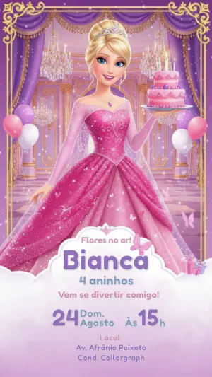 Invitación de cumpleaños Princesas – Estático – CollorGraph EDITOR