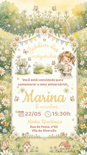 魔法花园生日邀请函 – 静态 – Convide aê!