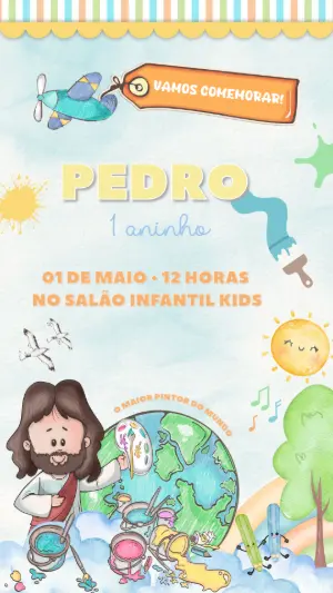 Convite O Maior Pintor do Mundo com Jesus para Editar Online