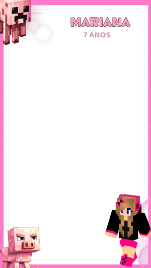 Moldura Minecraft Menina para Stories para Editar Online
