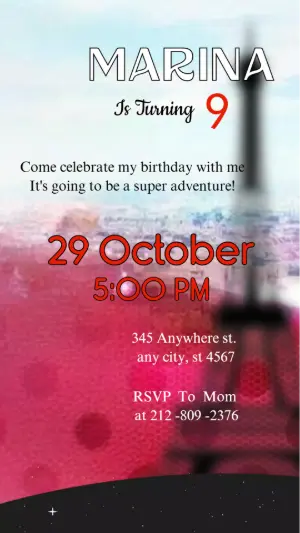 Animated Ladybug Birthday Invitation | Editable Video Template