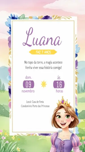 Invitación de cumpleaños Princesas – Estático – Criativa Sant