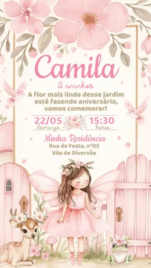 魔法花园生日邀请函 – 静态 – Convide aê!