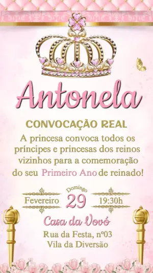 Invitación de cumpleaños Princesas – Estático – Convide aê!