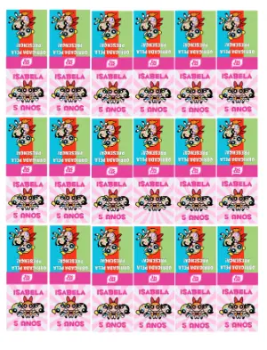 Rótulo para Tic Tac Meninas Superpoderosas Modelo Editável