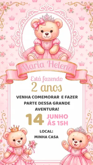Invitación de cumpleaños Princesas – Estático – Alegria no ar