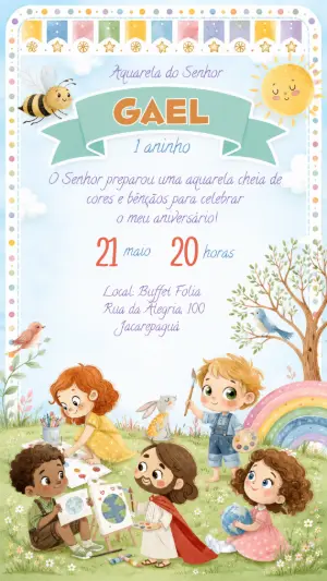 Convite Editável Aniversário O Maior Pintor do Mundo