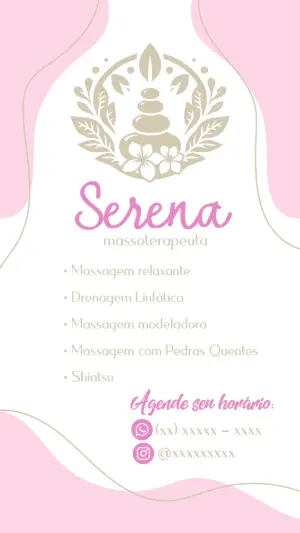 Cartão de Visita Massoterapeuta Zen para Editar Online